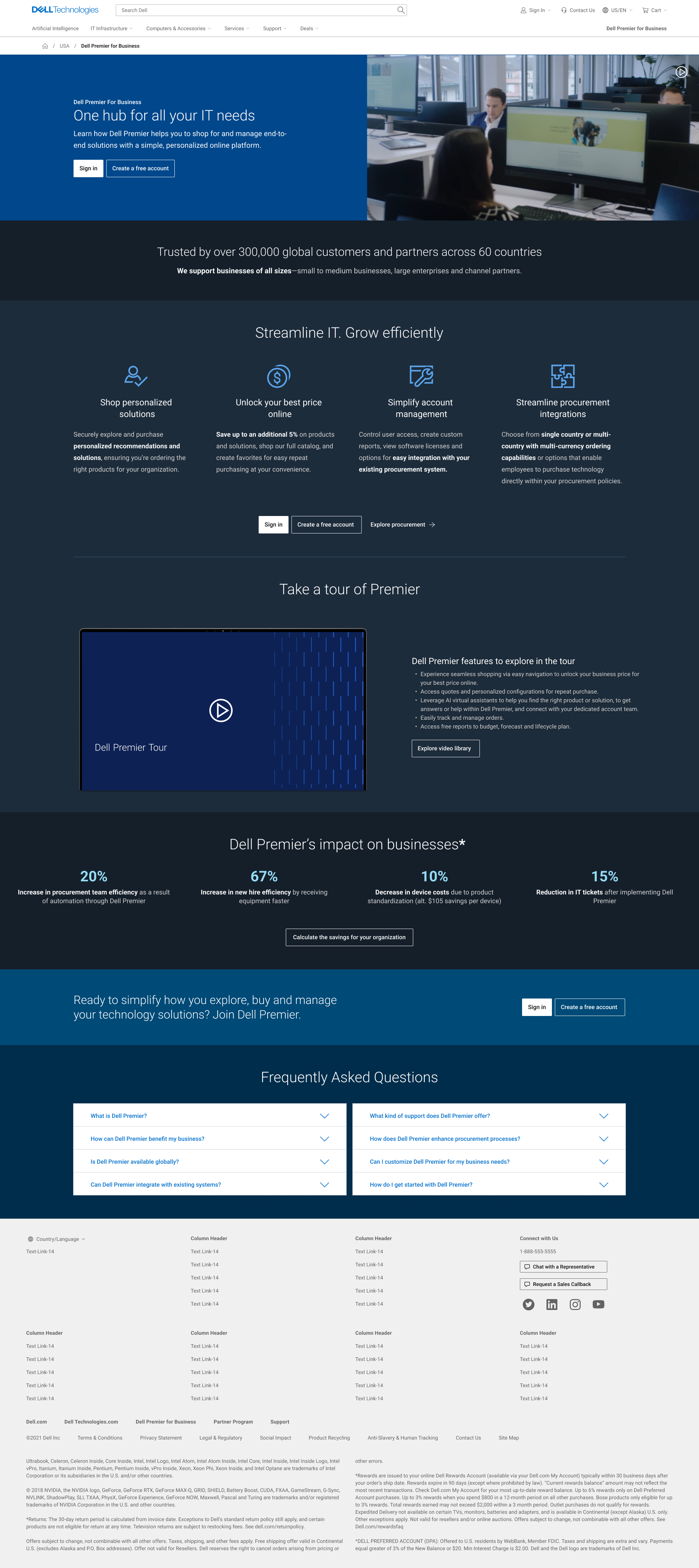 Final landing page, desktop